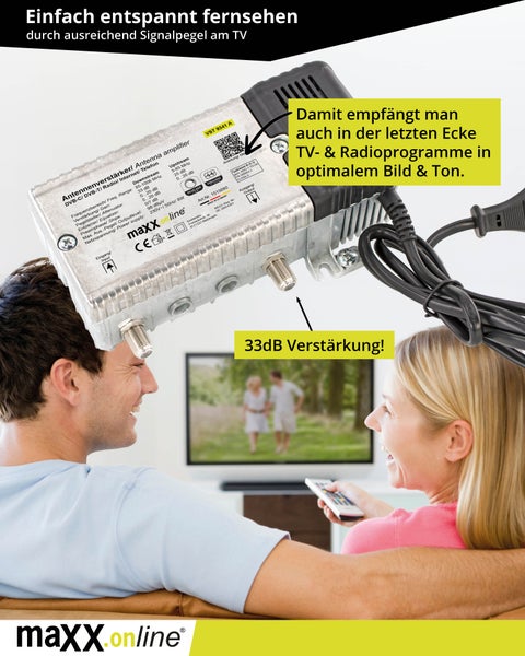 Antennenverstärker zur Verbesserung des Signalpegels für optimalen Fernsehempfang