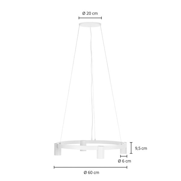 Arcchio Pendelleuchte Brinja (Modern) in Weiß aus Aluminium (4 flammig, GU10) - Deckenlampe Esstischlampe Hängelampe Hängeleuchte Wohnzimmerleuchte
