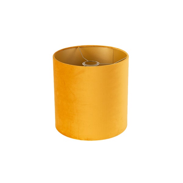 Velours Lampenschirm gelb 25/25/25 mit goldener Innenseite