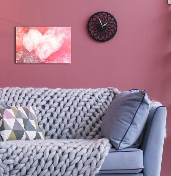 Leinwandbild, Canvasmaterial, Handmade in Deutschland, Wandbild, bedruckt, Herz mit Glitter_ CCS00407 in 60x40cm
