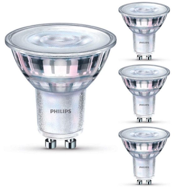 Philips LED Lampe ersetzt 65W, GU10 Reflektor PAR16, klar, warmweiß, 460 Lumen, nicht dimmbar, 4er Pack