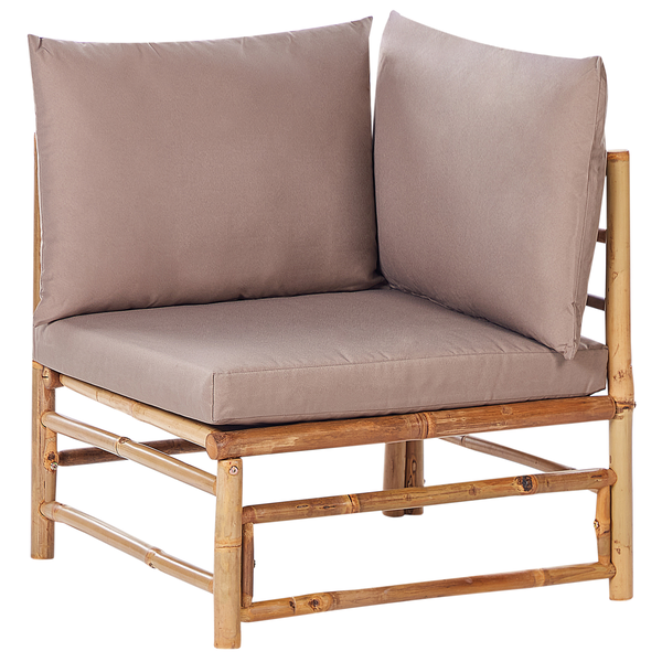 Garten-Eckmodul CERRETO Bambusholz Taupe