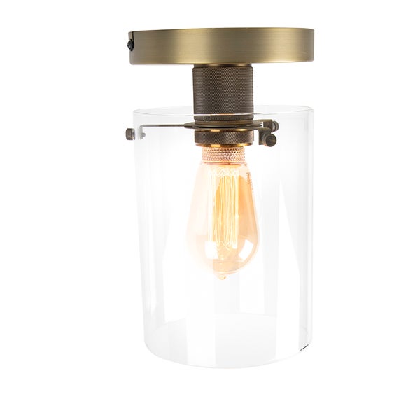 Deckenleuchte mit einem Lampenschirm aus Glas und einer Edison-Glühbirne