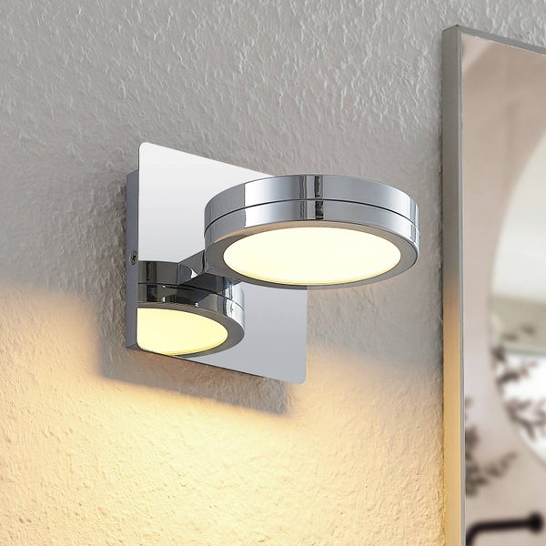 Lindby Wandleuchte, Wandlampe Bad Skrolla (spritzwassergeschützt (Modern) in Chrom aus Metall (1 flammig GX53 ) - Wandleuchten Spiegelleuchte Badezimmer Wandbeleuchtung Badezimmerleuchte