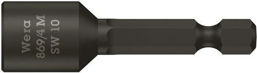 Wera Steckschlüsseleinsatz 869/4M mit 6-kant-Antrieb Schlüsselweite 10 mm Länge 50 mm mit Magnet - 5060425001