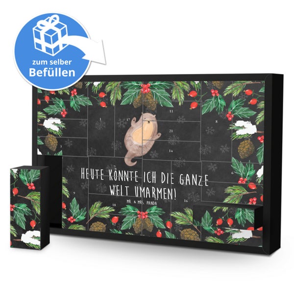 Mr. & Mrs. Panda Befüllbarer Adventskalender Otter Umarmen - Schwarz