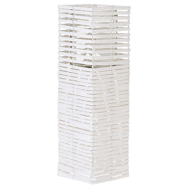 Quadratische Windlicht Laterne aus Holz mit Glaseinsatz