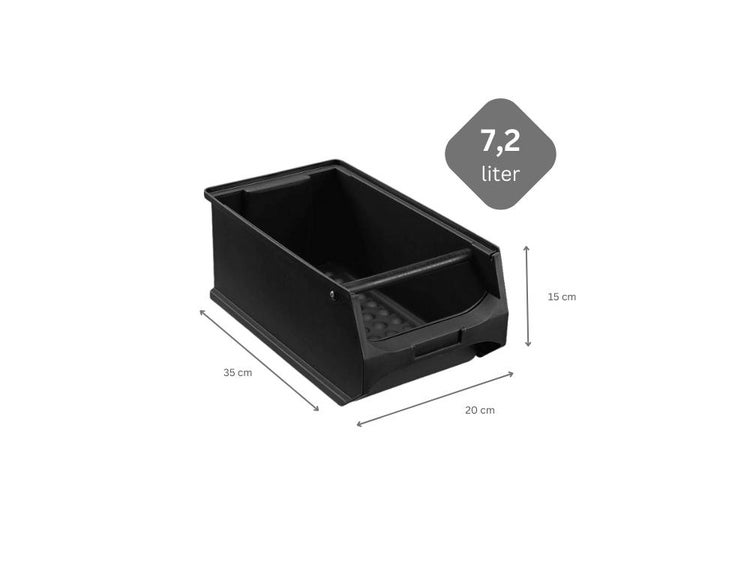 PROREGAL SuperSparSet 18x Leitfähige Sichtlagerbox 4.1 mit Griffstange HxBxT 15 x 20 x 35 cm 7,2 Liter ESD Sichtlagerbehälter