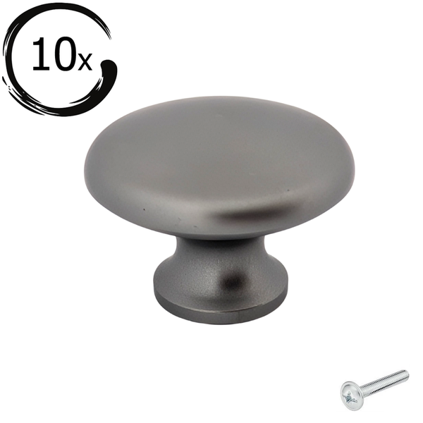 Möbelknopf aus Metall im 10er-Set mit Schraube