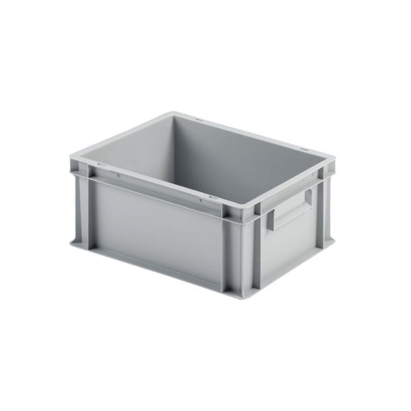 PROREGAL SuperSparSet 10 x Eurobehälter Mit Geschlossenem Griff und Auflagedeckel HxBxT 17,5 x 30 x 40 cm 16 Liter Grau Eurobox Transportbox