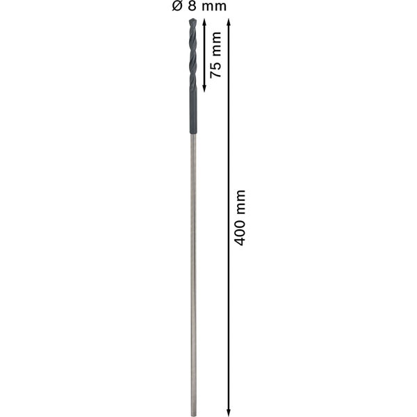 Metallbohrer mit 8 Millimeter Durchmesser und 400 Millimeter Länge