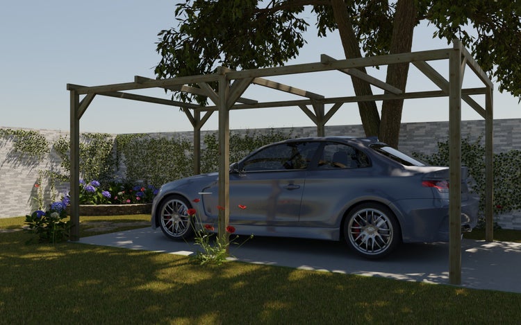 Carport Garagendach 3x5,10 m - 15,30 m2