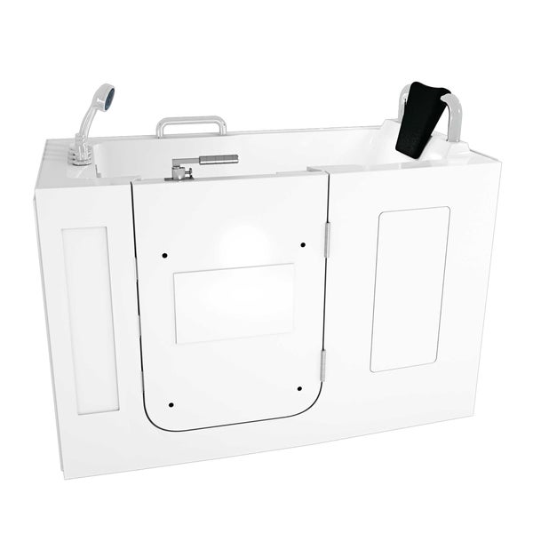 Badewanne mit Einstiegstür, Armatur und Kopfstütze