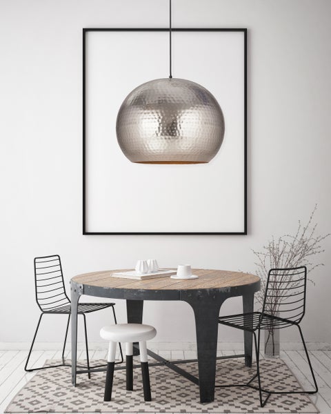 Loft Stil Hängelampe Industrielle Pendelleuchte Modern Silber 35 cm | Wohnzimmer Esszimmer Leuchte