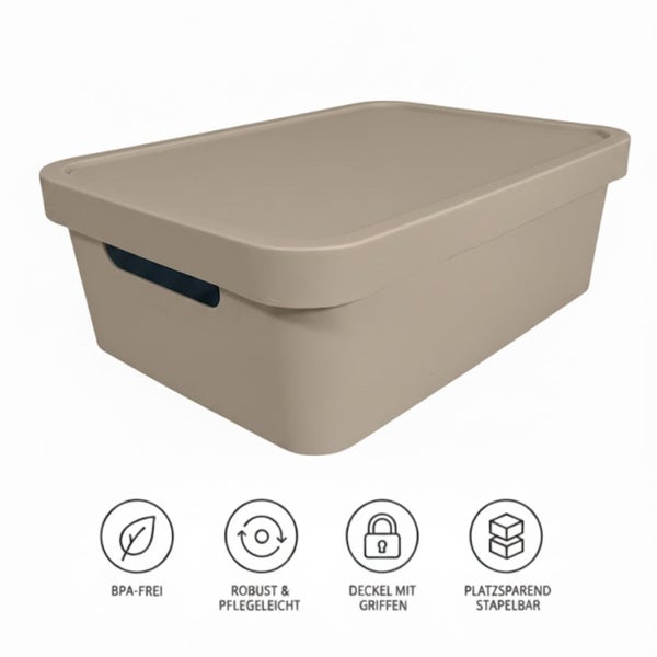 Aufbewahrungsbox aus Kunststoff mit Deckel