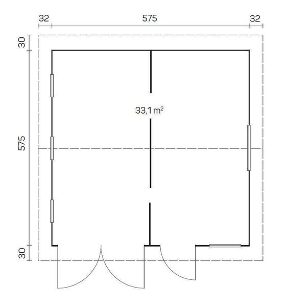 Alpholz Einzelgarage Mikkeli Garage aus Holz, Unterstellplatz mit 70 mm Wandstärke Fertiggarage, Naturbelassen 6x6m