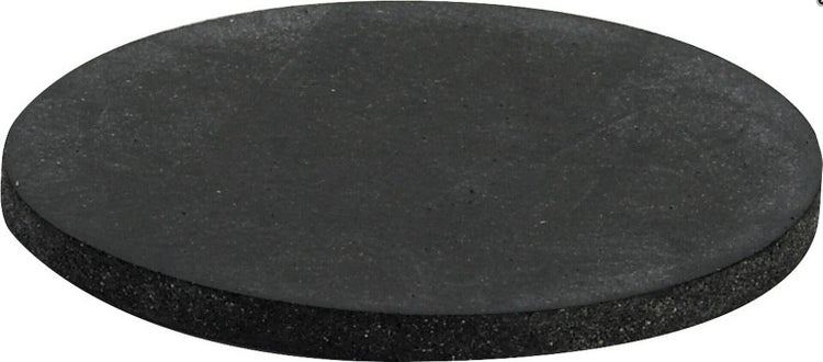 Runde Antivibrationsmatte aus schwarzem Gummigranulat.