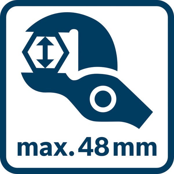 Symbol für maximale Schlüsselweite von 48 Millimetern