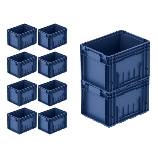 PROREGAL SparSet 10x VDA KLT Kleinladungsträger mit Verbundboden HxBxT 28 x 30 x 40 cm 22 Liter KLT Transportbox