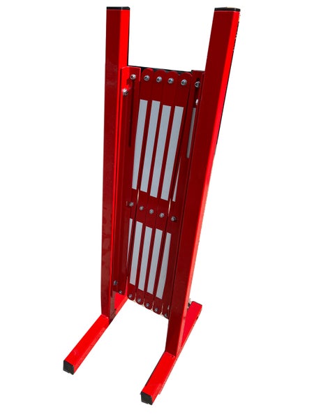 Stahl Scherengitter schwer ausziehbar Scherensperre verzinkt und pulverbeschichtet / rot/weiß / 2.5 Meter