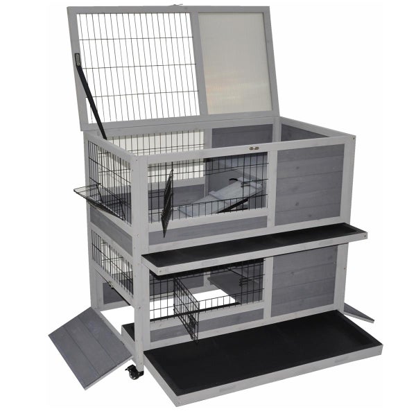 Indoor Kleintierstall Belinda grau 90 x 53 x 95 cm