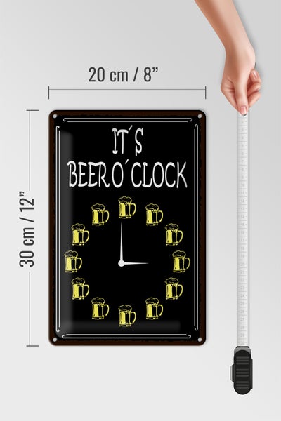 Blechschild Spruch 20x30cm it´s Beer o´clock Bier Alkohol