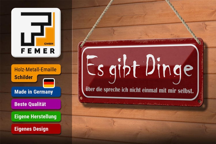 Blechschild Spruch 27x10cm es gibt Dinge über die spreche Dekoration