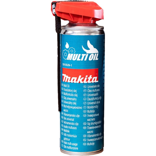 Makita Multiöl Spraydose mit Sprühkopf für universelle Schmierung und Pflege.