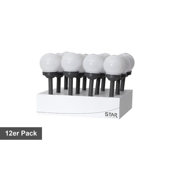 Zwölferpackung Gartenleuchten mit Kugelform