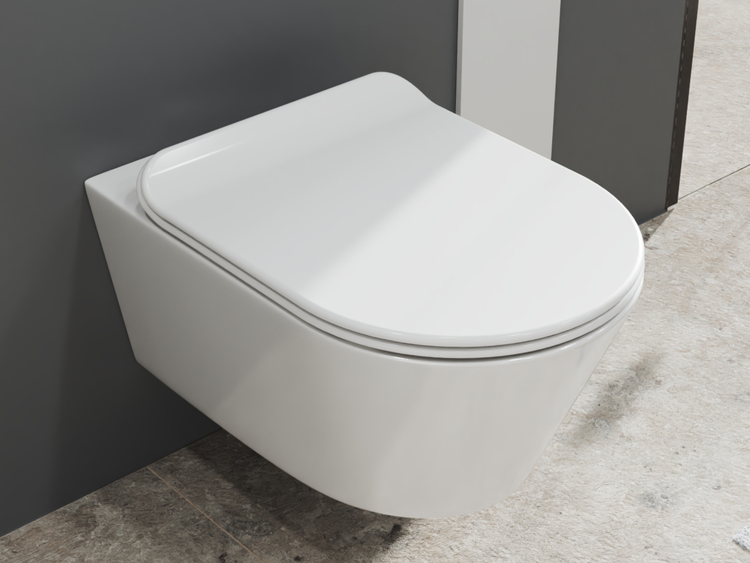 SSWW Design Hänge-WC Beta CT2063V – Spülrandlos – Markenkeramik – Softclose-Sitz