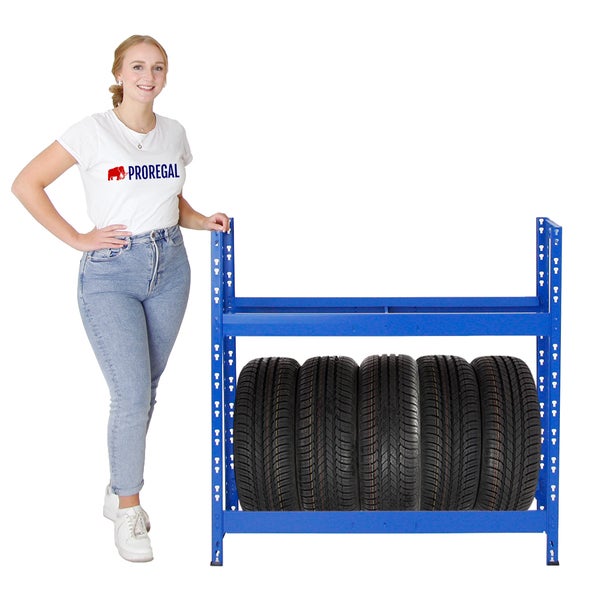 PROREGAL Reifenregal Tiger HxBxT 100 x 110 x 35 cm bis zu 8 Reifen auf 2 Ebenen Blau