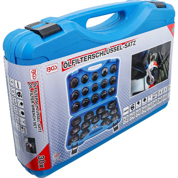 BGS technic Ölfilterschlüssel Satz im blauen Koffer