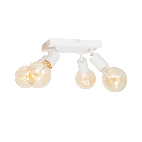 Deckenleuchte mit vier Leuchten und Glühbirnen