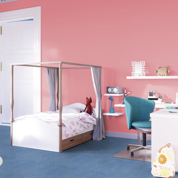 Teppichboden blau Meterware mit Velours Oberfläche und Textilvlies Rücken 400 cm Breite (Meterware)