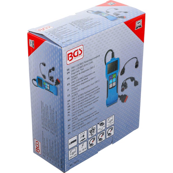 Verpackung eines BGS Technic OBD 2 Fehlerdiagnosegeräts