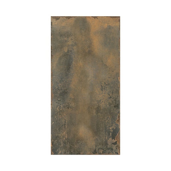 Rechteckige Fliese mit Metalloptik und Rosteffekt für Wand und Boden im Innenbereich