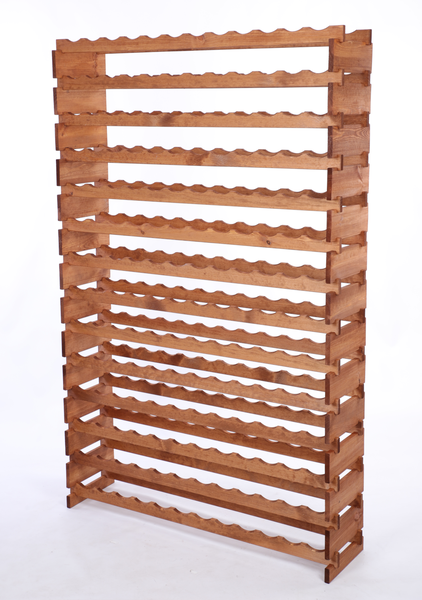 Weinregal VINOTECA FLEX PRO HxBxT 205x123x28cm 180 Flaschen auf 15 Ebenen Massives Kiefernholz Braun geölt