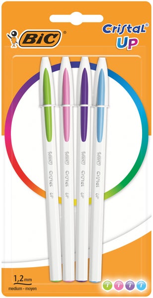 BIC Kugelschreiber Cristal Up 0.35mm sortiert, 4er Set