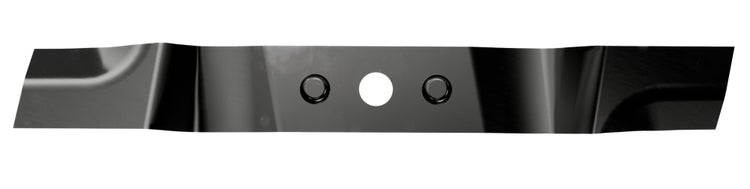 Ersatzmesser für Rasenmäher aus Metall mit zentraler Befestigungsöffnung und zwei seitlichen Führungslöchern