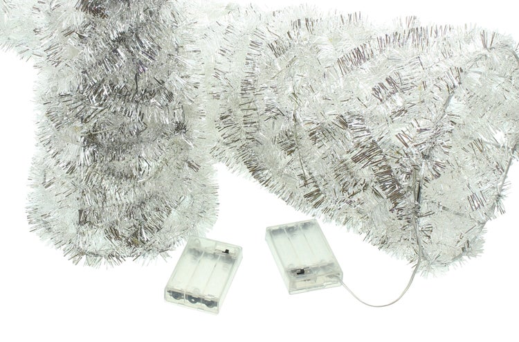 Lametta Lichterkette mit Batteriefach