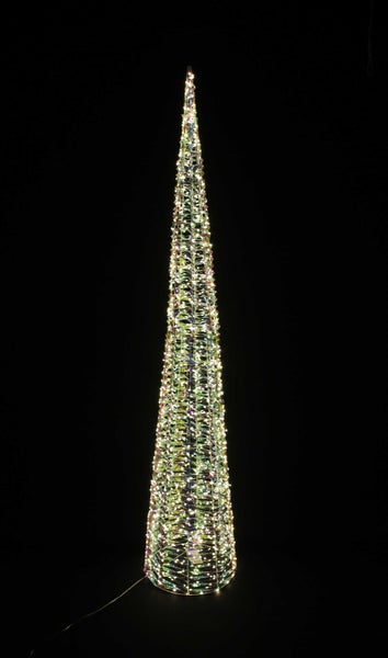 FRANK FLECHTWAREN | LED-Lichterkegel Rainbow, groß, H: 150 cm, METALL, KUNSTSTOFF