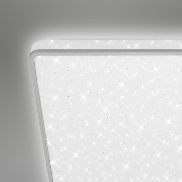BRILONER LINO LED Deckenleuchte, Sternendekor, Backlighteffekt, silberfarbig, 27 x 27 x 4,5 cm