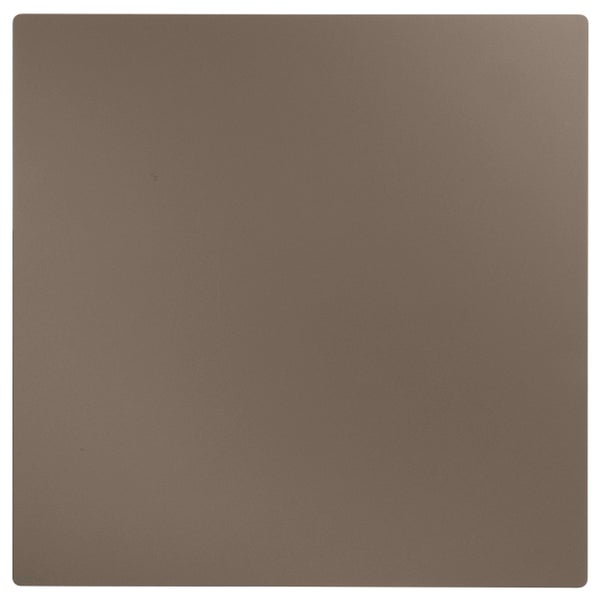 Quadratische Platte in Taupe mit abgerundeten Ecken.
