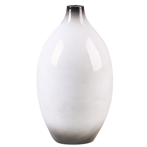 Dekovase BAEZA Keramik 36 cm Weiß