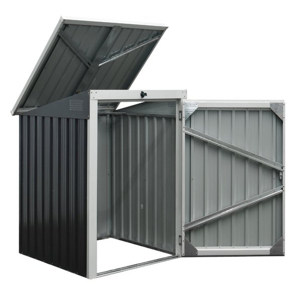 Home Deluxe - Mülltonnenbox BASURA S - Maße 104 x 101 x 134 cm, Raumfläche 0,77 m² - für 1x 240 L Mülltonnen I Mülltonnenbox, Gartenbox