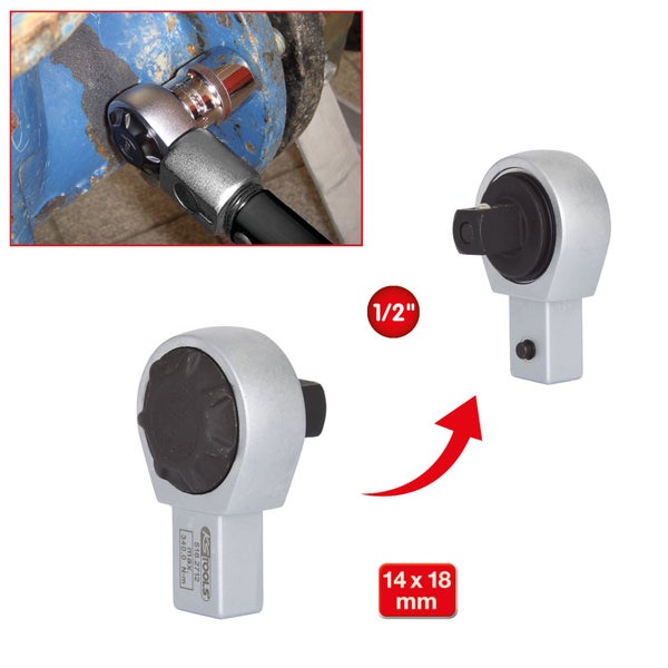 Technische Zeichnung eines Werkzeugs mit den Maßen B, H und S sowie dem KS Tools Logo.