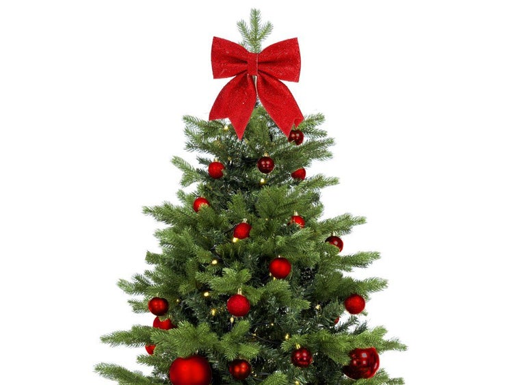 Weihnachtsbaumspitze in Schleifenform als Dekoration für den Christbaum