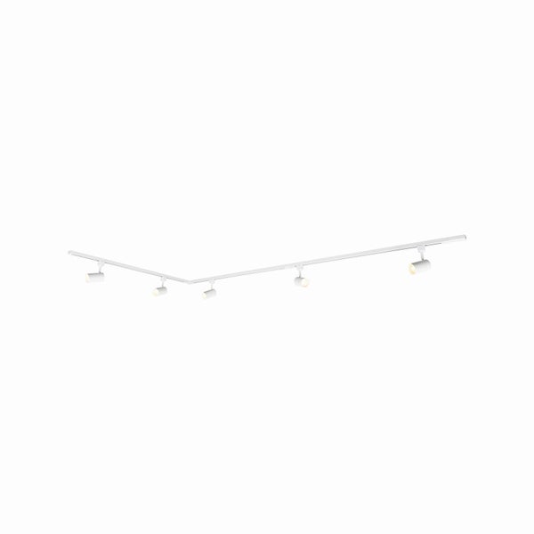 PRIOS Stromschienenleuchte Jorell (Modern) in Weiß aus Aluminium (5 flammig, GU10) - 1-Phasen Stromschiene Stromschienenstrahler Wohnzimmerleuchte