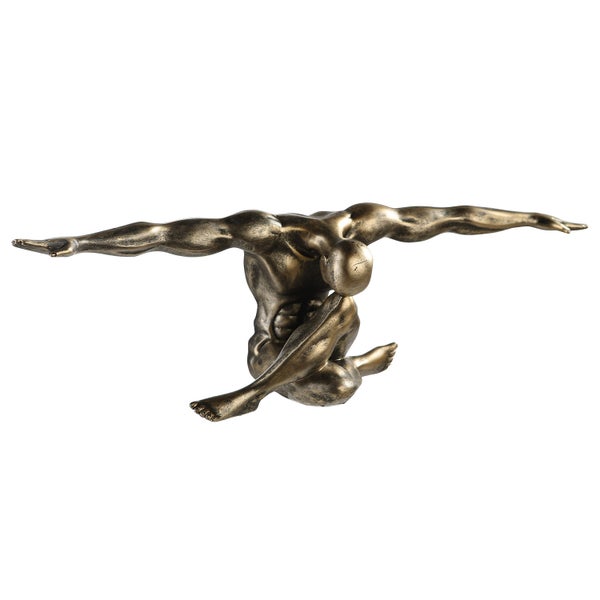 Skulptur GILDE Dekoration Höhe 20cm Breite 59,5cm champagnerfarben Kunstharz