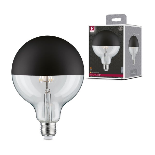 Modern Classic Edition Standard 230V LED Globe Kopfspiegel E27 G125 600lm 6,5W 2700K dimmbar Kopfspiegel Schwarz matt